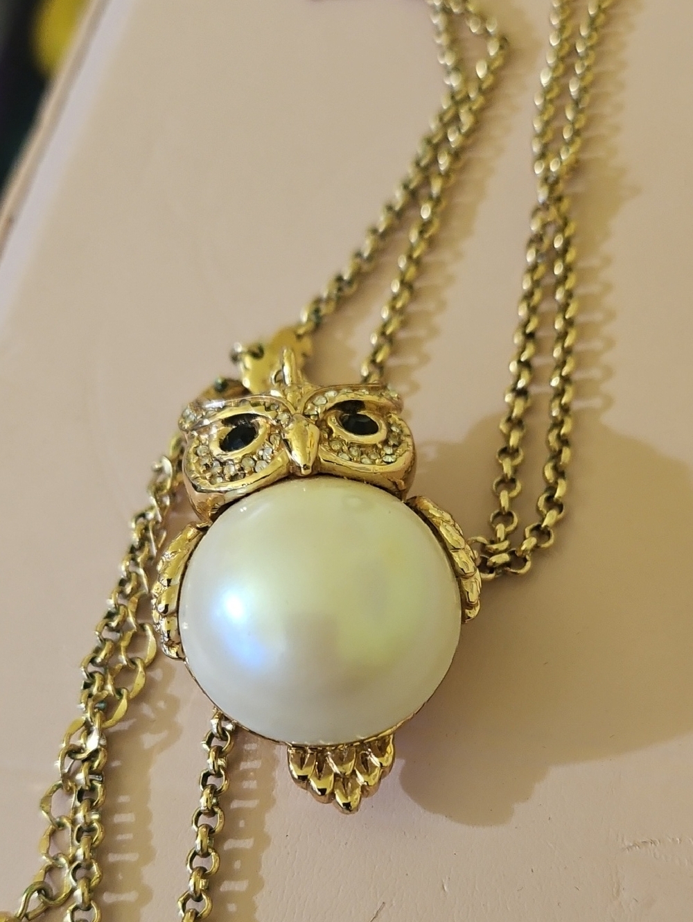 kate spade Gold Owl Pendant Necklace with Pearl Center